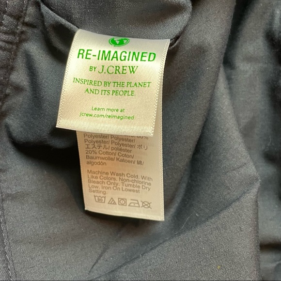 J Crew Factory NWT Navy Blue Linen Blend A-Line Knee Length Button Pocket Skirt - Picture 9 of 11